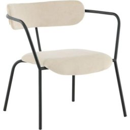 Fauteuil en velours et acier Duffy - Beige
