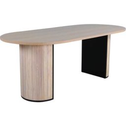 Table de repas ovale Bianca 200 x 90 cm - Noir et naturel