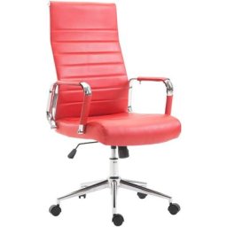 CLP - Fauteuil de bureau Kolumbus similicuir rouge