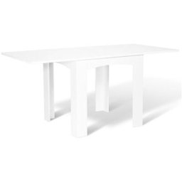 Table à manger extensible dona 6-8 personnes blanche 80-160 cm - Blanc