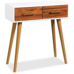 Table console Bois d'acacia massif 70 x 30 x 75 cm Vidaxl Brun