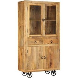 Buffet Bois de manguier massif 95 x 45 x 185 cm Vidaxl Brun