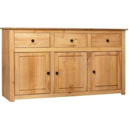 Buffet 135x40x80 cm Pin solide Assortiment Panama Vidaxl Marron