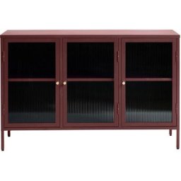 Bronco Buffet 3 portes en verre, rouge.