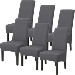 Freosen - Lot de 6 Housses de Chaise xl Extensible Gris pour Salle à Manger élastique Couverture