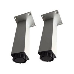 Rue Du Bain - Lot de 2 pieds carrés en aluminiums réglables pour meuble de salle de bain 25 cm