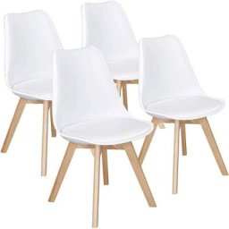 Chaises de Salle à Manger scandinave DEWINNER, Chaise de Bureau rétro, Assise rembourrée en hêtre