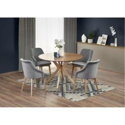 Table à manger ronde 120 cm x 77 cm - Chêne clair naturel - Chêne clair naturel