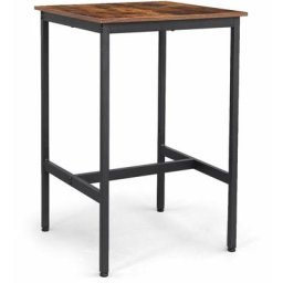 Table haute table de bar carrée cadre en acier robuste 60 x 60 x 90 cm montage facile pour cuisine