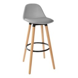 Tabouret bar déco style scandinave maxon Atmosphera gris - Gris