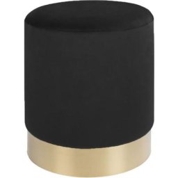 Pouf rond 34x43 cm en velours noir - boddin