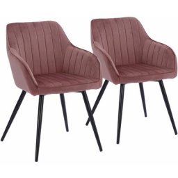 Lot de 2 chaises en velours BERTILLE roses - Rose