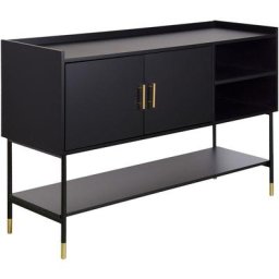 Buffet 2 portes Tedy bois et métal - noir Atmosphera créateur d'intérieur - Noir