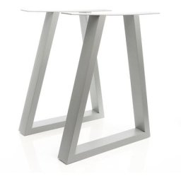 Lot 2 Pied de table Trapèze Design Industriel Gris Acier 60x72cm Gris Piètement Support Bureau