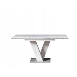 Table A Manger Extensible Massi - Beton Et Blanc 120-160 Cm