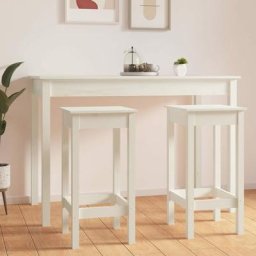 Lot de 2 Tabourets de bar Style Contemporain | Chaises de bar Blanc 40x40x78 cm Bois de pin solide