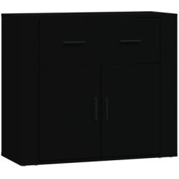 Buffet Noir 80x33x70 cm Bois d'ingénierie Vidaxl Noir