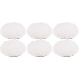 Set de 6 galettes de chaise en polyester imitation fourrure 34 cm - Ecru