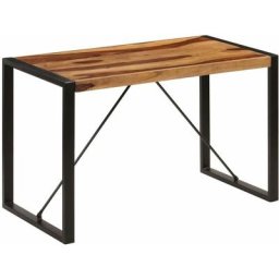Table de salle à manger 120x60x76 cm Bois de Sesham solide Vidaxl Black