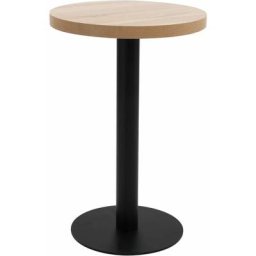 Table de bistro Marron clair 50 cm mdf Vidaxl Light brown and black
