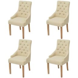 Chaises à manger lot de 4 crème tissu Vidaxl Crème