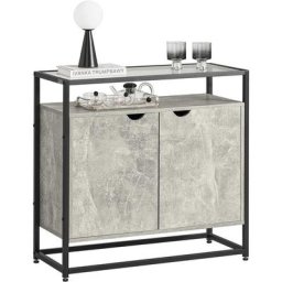 FSB55-HG Table Console, Table d'Entrée, Meuble d'Entrée, Bout de Canapé avec 1 Étagère et 2 Portes,