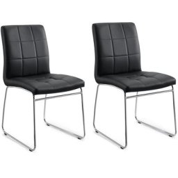 Sicotas - Lot de 2 Chaise à Manger Chaises de Cuisine avec Assise et Dossier en Cuir Artificiel,