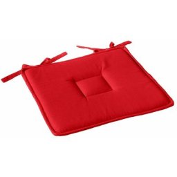 Homemaison - Galette plate unie en coton passepoil et nouettes Rouge 40 x 40 cm - Rouge