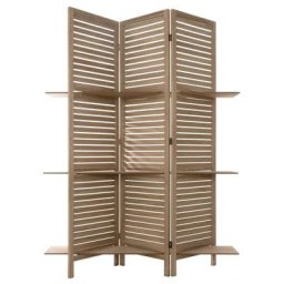 Paravent 3 étagères - h 170 cm - Marron - Livraison gratuite - Marron