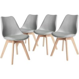 Dewinner - Chaises de Salle à Manger scandinave Chaise de Bureau rétro, Assise rembourrée en hêtre
