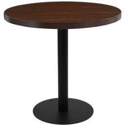 Table de bistro Marron foncé 80 cm mdf Vidaxl Dark brown and black
