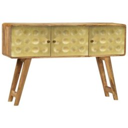 Buffet Bois de manguier massif 120x30x80 cm Vidaxl Gold