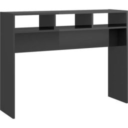 Table console Gris brillant 105x30x80 cm Aggloméré Vidaxl gris brillant
