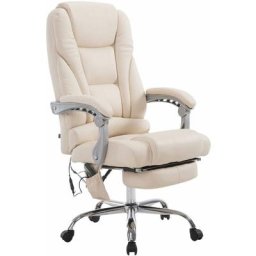 Fauteuil de bureau Pacific en similicuir avec une fonction massage beige