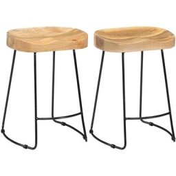 Tabourets de bar Gavin lot de 2 bois de manguier solide Vidaxl n/a