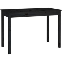 Table à manger Noir 110x55x75 cm Bois massif de pin Vidaxl Black