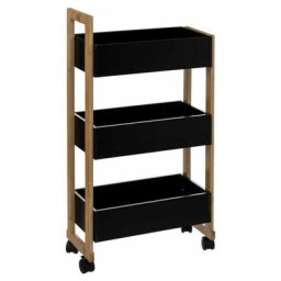 Desserte 3 Niveaux en Bambou Natureo 80cm Noir