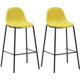 Chaises de bar lot de 2 jaune tissu Vidaxl Jaune
