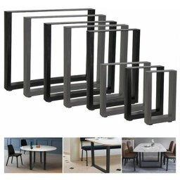 Mucola - 64x43 cm Set de 2 piètements de table noir Pieds de table pattes de table