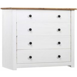 Vidaxl - Armoire latérale Blanc 80x40x73 cm Pin Assortiment Panama blanc et bois