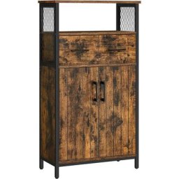Vasagle Meuble de Rangement, Buffet, Placard, avec Tiroir et Étagère Réglable, Meuble de Salle de