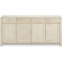 Tolle Buffet avec 4 portes et 4 tiroirs en chêne traité au savon.