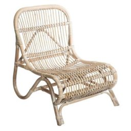 Fauteuil en rotin Tamara - Blanc - l 65 x h 75 cm - Collection Rituality - Livraison gratuite