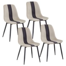 Chaises de Salle à Manger, Chaise cuisine en Tissu avec Pieds en Métal, Salle à Manger (Kaki,Lot de