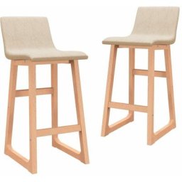 Tabourets de bar lot de 2 crème tissu vidaXL - Crème