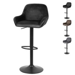 Skecten - Lot de 2 Tabouret de Bar en Velours - Style Contemporain - Réglable en Hauteur et