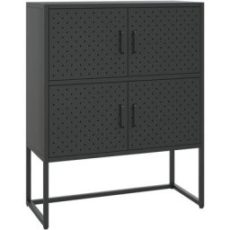 Vidaxl - Buffet haut Noir 80x35x100 cm Acier Noir