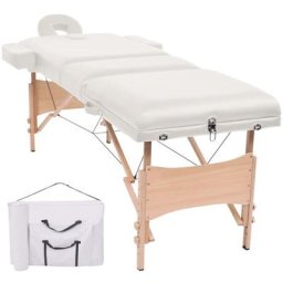 Table de massage pliable à 3 zones - Table de relaxation 10 cm d'épaisseur Blanc BV218386 Bonnevie
