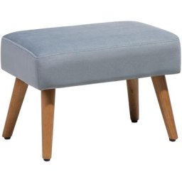 Repose-Pieds de Forme Rectangulaire 50 x 30 cm fabriqué en Coton Gris et Pieds en Bois d'Hévéa