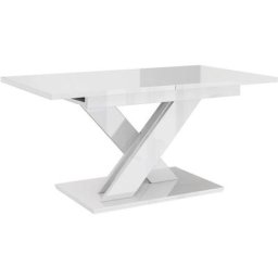 Table a manger extensible bruce - blanc laque 140-180 cm